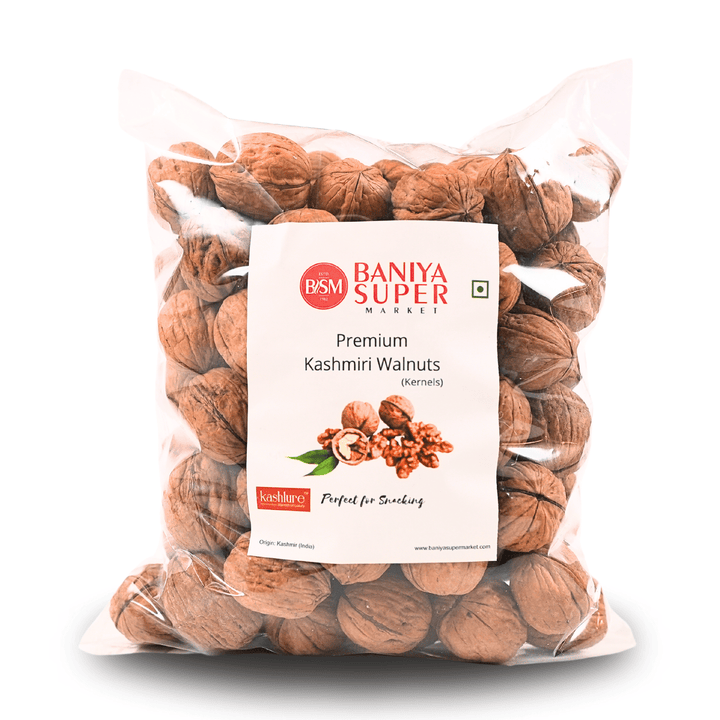 Kashmiri Inshell Walnut, Kagzi Akrot, 1 Kg Inshell Walnut Baniya Super Market
