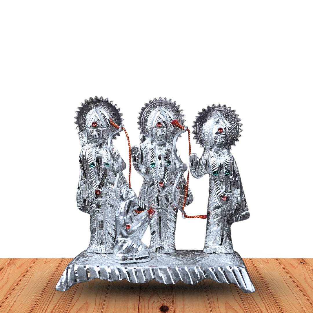 Ram Darbar Silver Finish Idol – Divine Blessings for Your Home Mandir