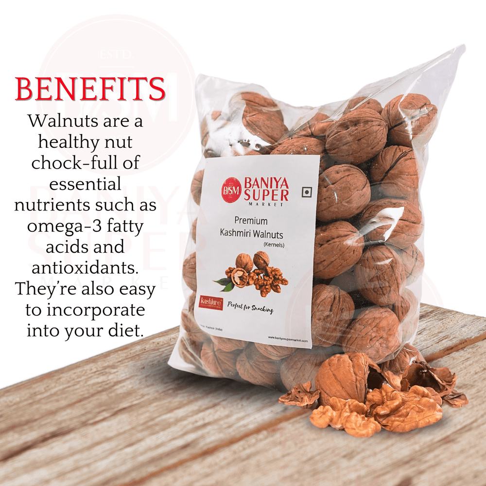 Kashmiri Inshell Walnut, Kagzi Akrot, 1 Kg Inshell Walnut Baniya Super Market