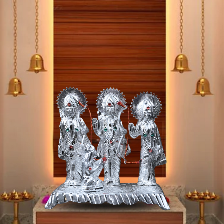 Ram Darbar Silver Finish Idol – Divine Blessings for Your Home Mandir
