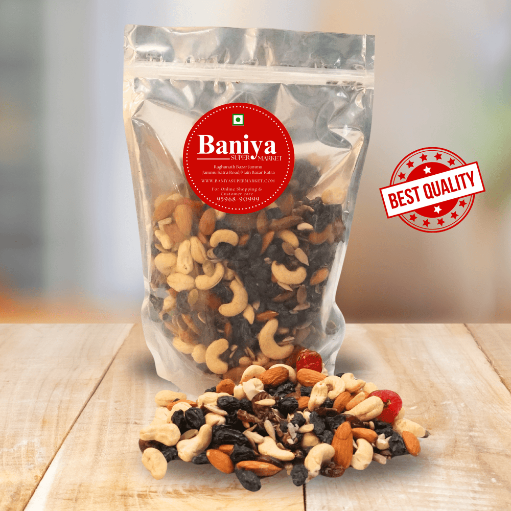 Premium Nuts SuperMix, Healthy Mixed Nuts with Dry Fruits, 500g Mixed Nuts Baniya Super Market