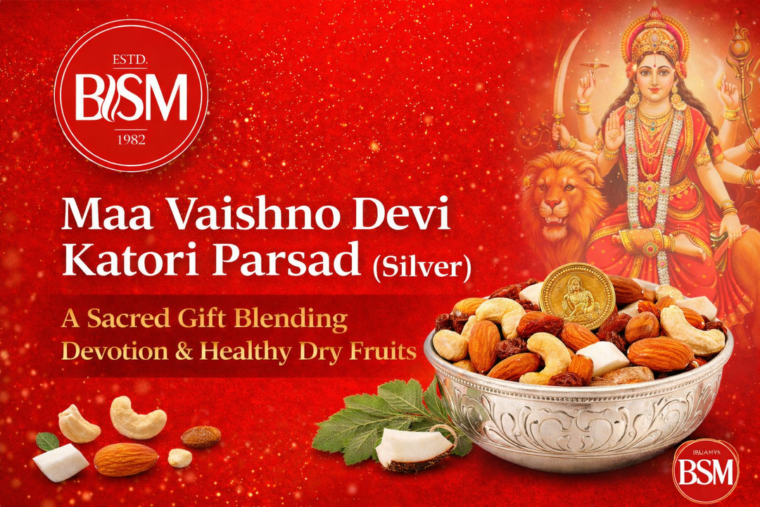 Maa Vaishno Devi Katori Parsad (Silver): A Sacred Gift Blending Devotion & Healthy Dry Fruits