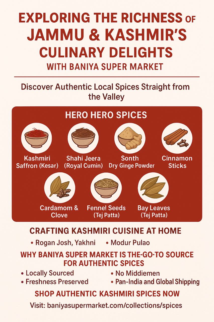 Jammu & Kashmir's Culinary Delights with Baniya Super Market: Discover Authentic Local Spices Straight from the Valley
