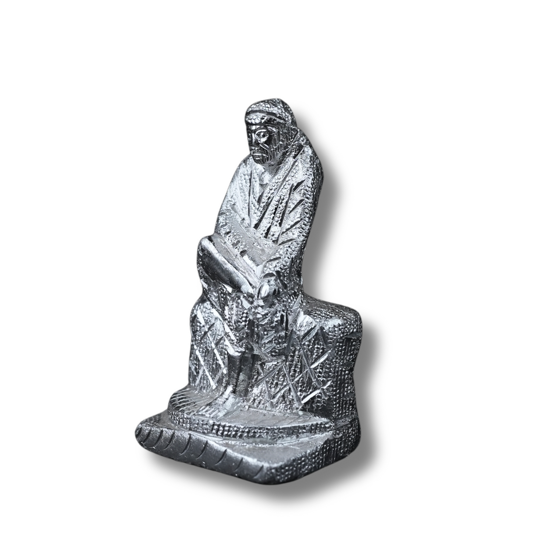 Shirdi Sai Baba Silver Finish Idol – Symbol of Faith &amp; Patience