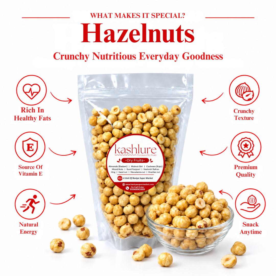 Premium Hazelnuts – Whole Natural Hazelnuts 500G