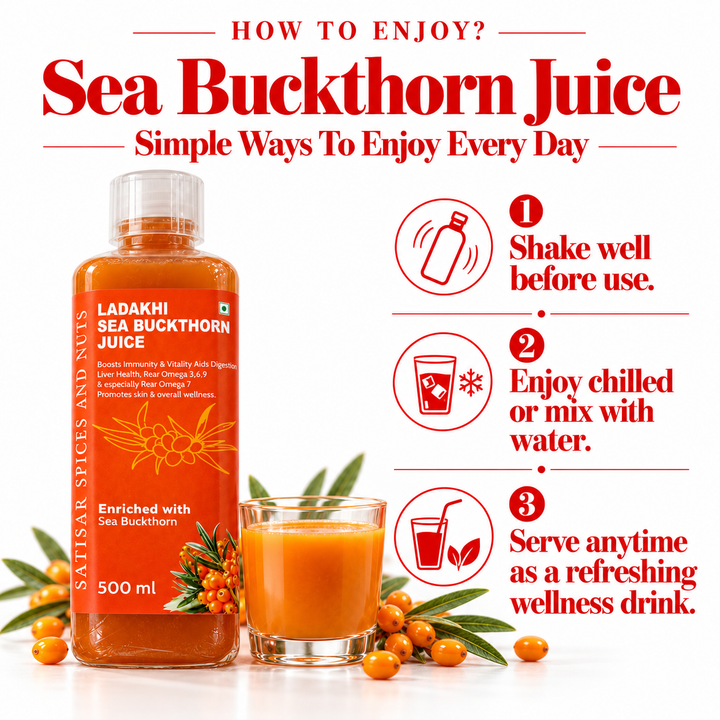 Ladakhi Sea Buckthorn Juice – 500 ml | Premium Wellness Drink