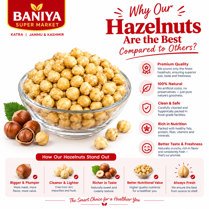 Premium Hazelnuts – Whole Natural Hazelnuts 500G