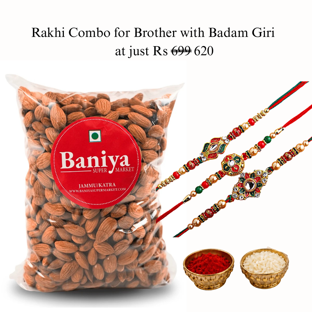 Rakhshabandan Special - Premium Almond (Badam) Giri + Rakhi