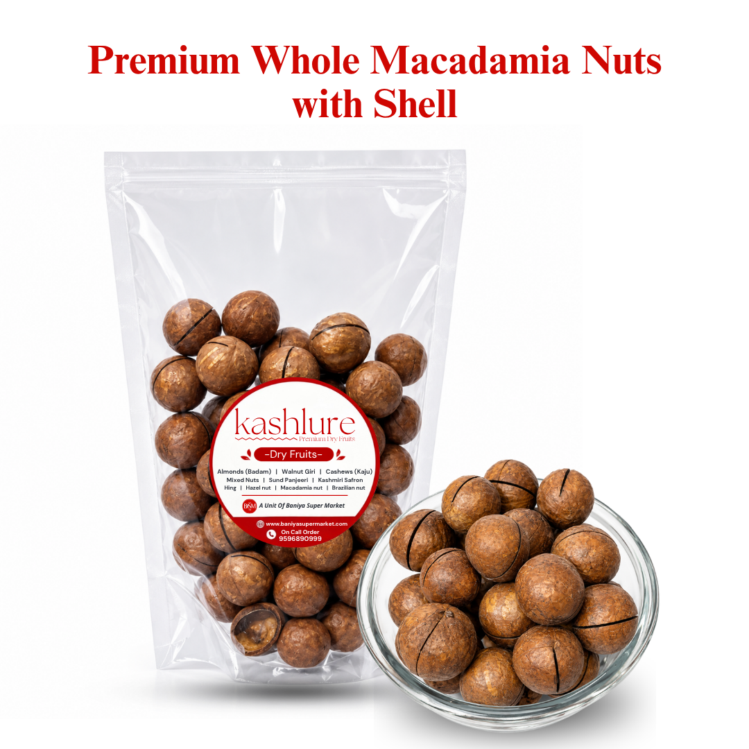 Premium Macadamia Nuts with Shell | Whole Raw Macadamia Nuts 500G