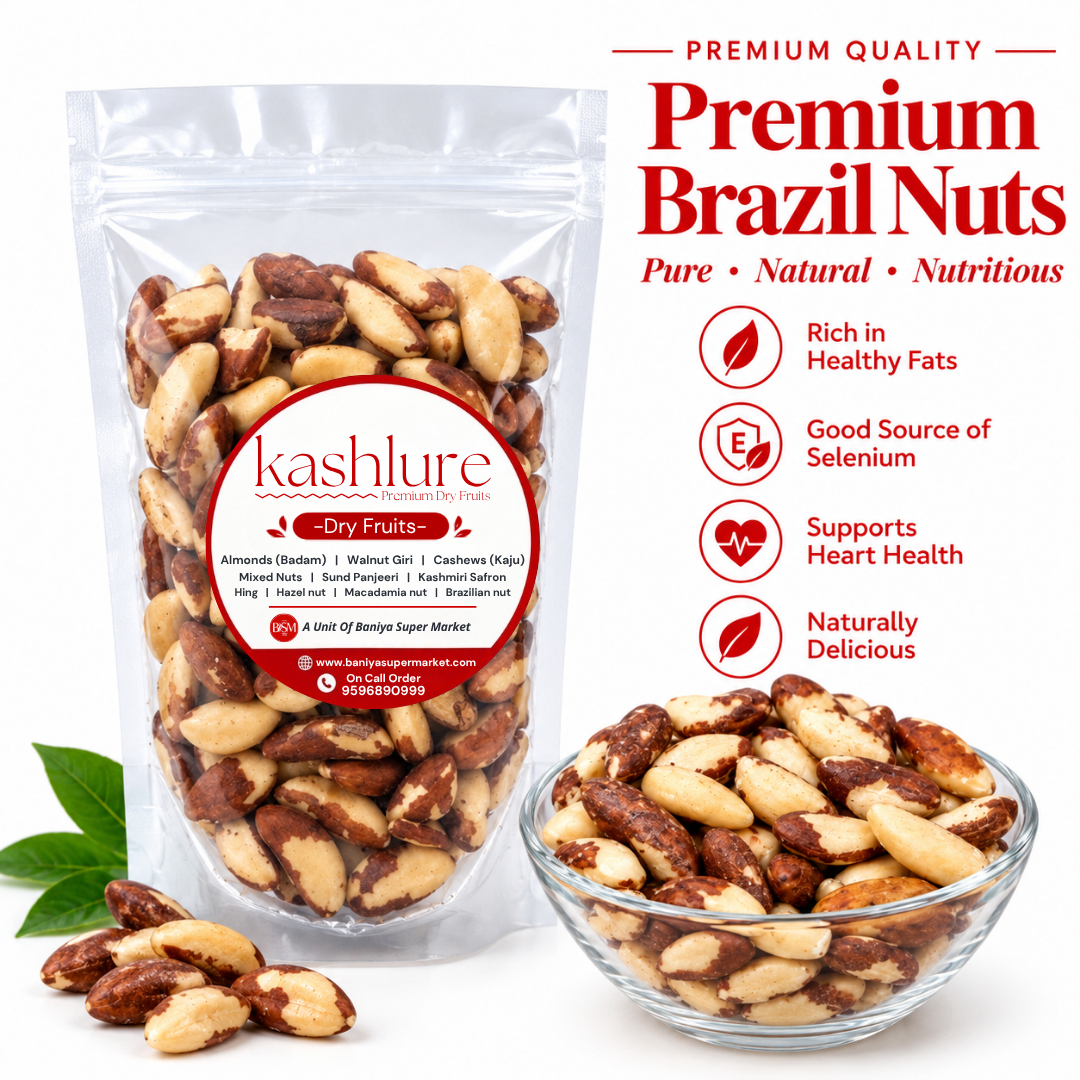 100% Natural Raw Brazil Nuts – Fresh Whole Kernel, Thyroid & Immunity Support (500G)