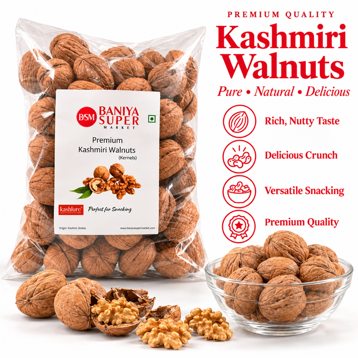 Kashmiri Inshell Walnut, Kagzi Akhrot, 1 Kg